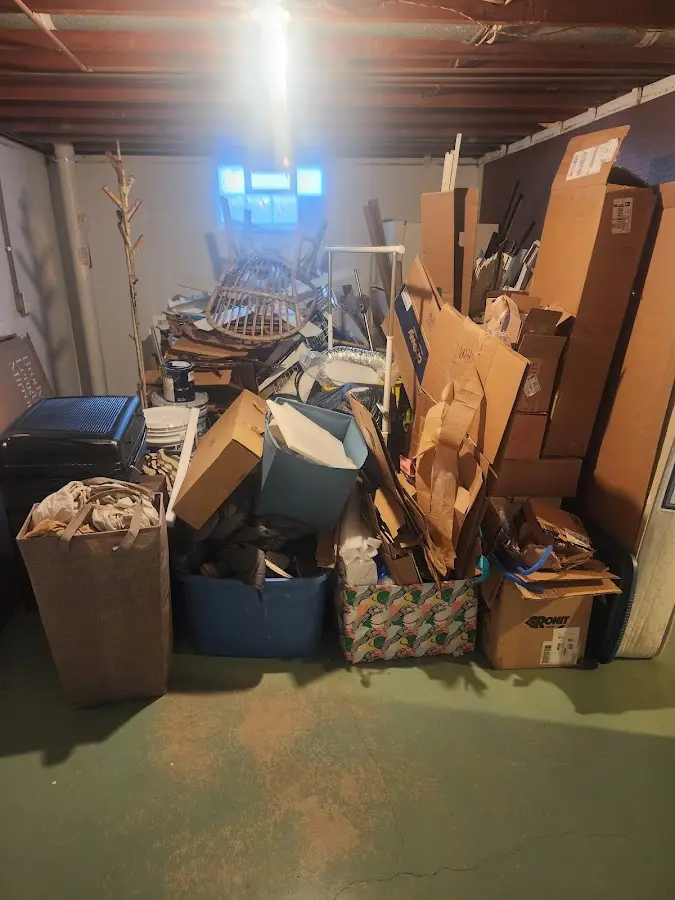 Roll-off dumpster container at job site for 2 Yard Dumpster Rental in South Plainfield